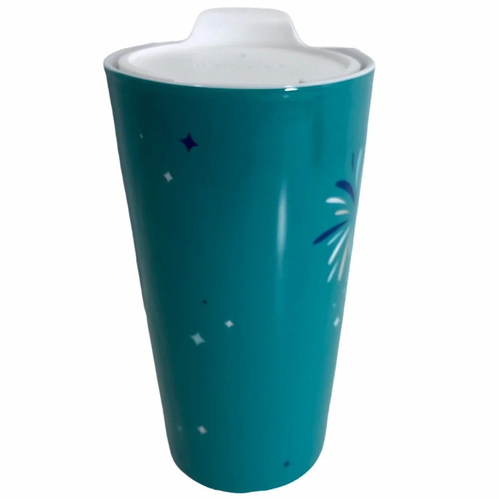 David's Tea Ceramic Travel Mug Cup Tumbler 10 year Celebrate - Picture 3 of 7